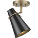 Reeva 1 Light 7 inch Modern Brass Semi-Flush Ceiling Light